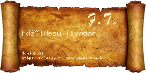 Földesy Tivadar névjegykártya