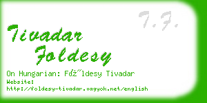 tivadar foldesy business card